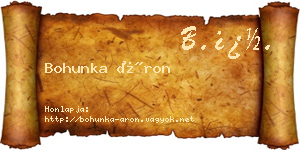 Bohunka Áron névjegykártya