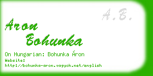 aron bohunka business card
